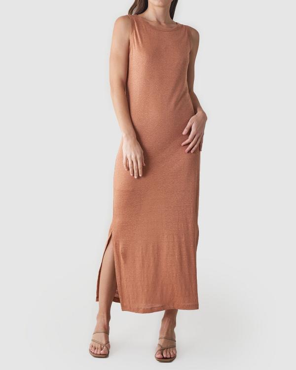 Amelius - Aceline Linen Tank Dress - Dresses (Rust) Aceline Linen Tank Dress