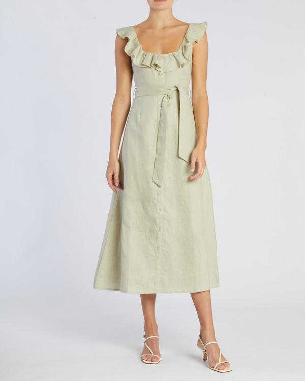 Amelius - Bohdi Linen Midi Dress - Dresses (Sage) Bohdi Linen Midi Dress