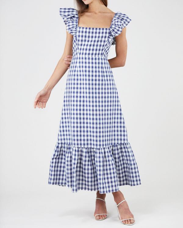 Amelius - Mallee Linen Gingham Dress - Dresses (Navy Check) Mallee Linen Gingham Dress