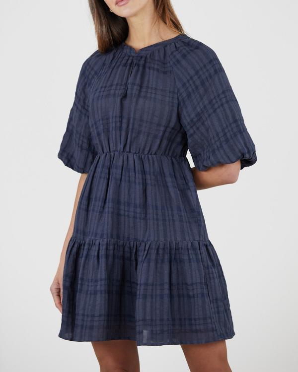 Amelius - Pila Linen Mini Dress - Dresses (Navy) Pila Linen Mini Dress