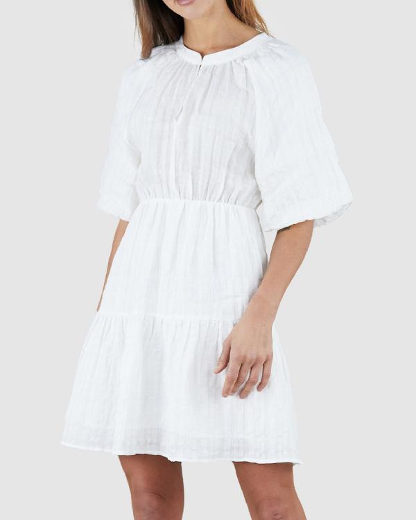 Amelius - Pila Linen Mini Dress - Dresses (White) Pila Linen Mini Dress