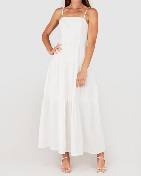 Amelius - Sorrento Linen Maxi Dress - Dresses (White) Sorrento Linen Maxi Dress