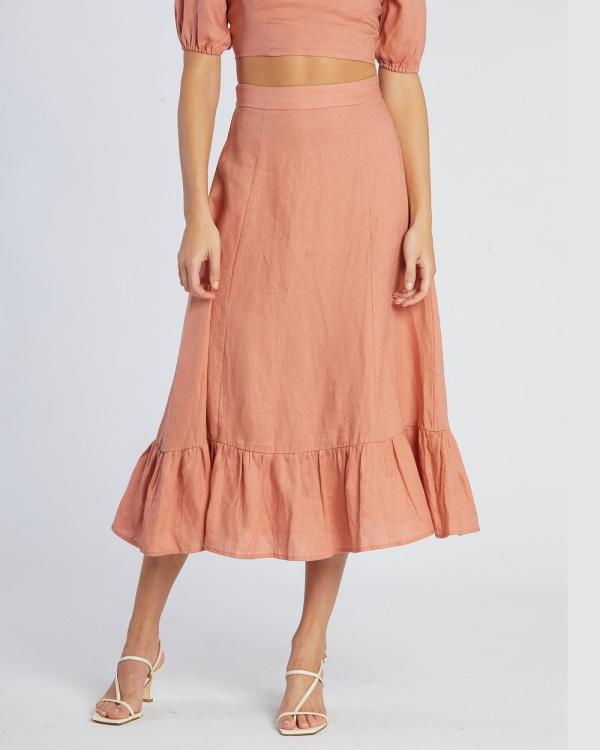 Amelius - Violetta Linen Skirt - Skirts (Rust) Violetta Linen Skirt