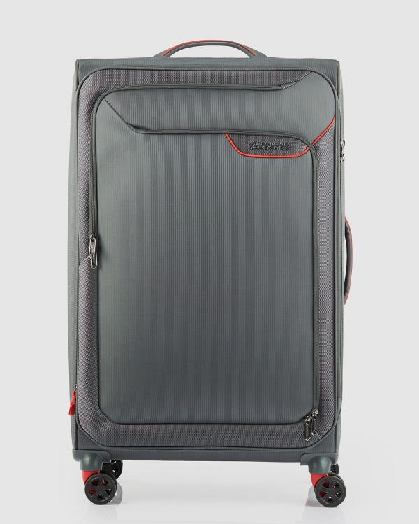 American Tourister - Applite 4 Eco Spinner 82cm EXP TSA - Travel and Luggage (Grey and Red) Applite 4 Eco Spinner 82cm EXP TSA
