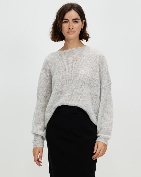 American Vintage - Pull Boule Round Neck Top - Jumpers & Cardigans (Heather Grey) Pull Boule Round Neck Top