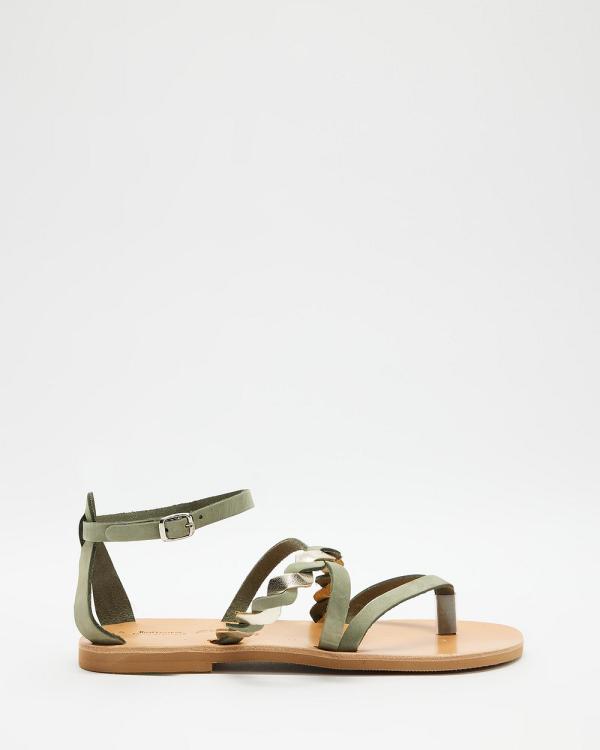 Ammos - Arete Sandals - Flats (Khaki/Gold) Arete Sandals