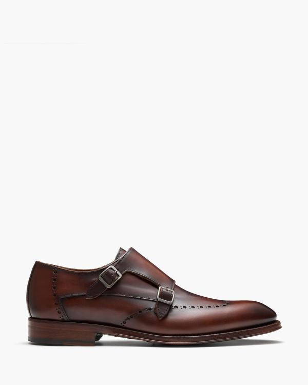 Aquila - D'ORO Collection   Mitchell Monk Strap Shoes - Dress Shoes (Brown) D'ORO Collection - Mitchell Monk Strap Shoes