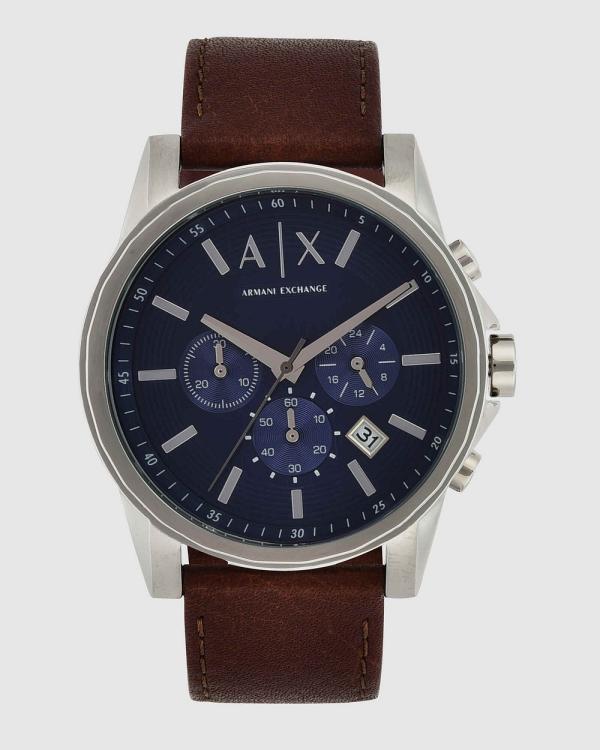 Armani Exchange - Brown Chronograph Watch - Watches (Silver) Brown Chronograph Watch