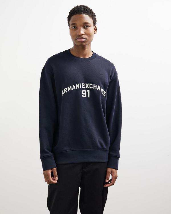 Armani Exchange - Felpa Sweat - Sweats (Deep Navy) Felpa Sweat