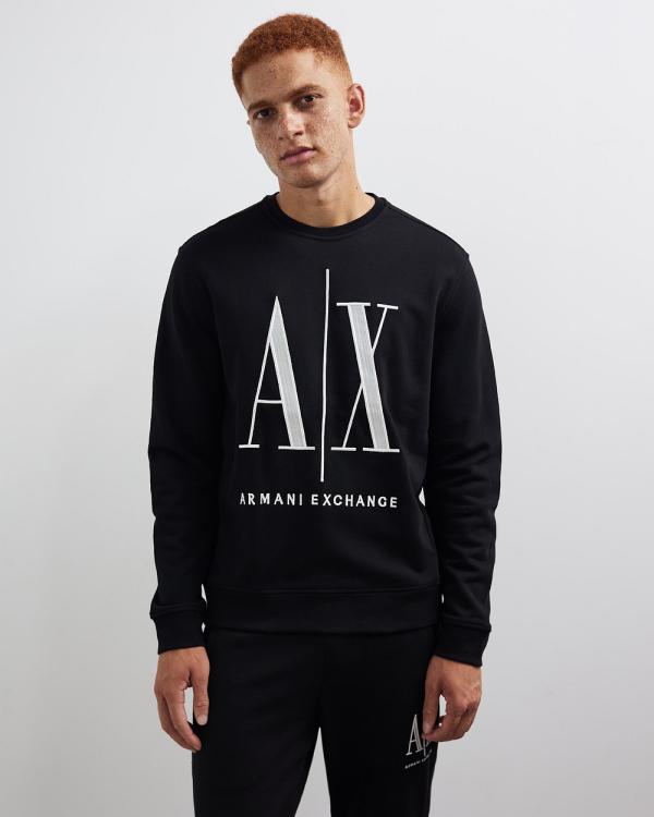 Armani Exchange - Felpa Sweatshirt - Sweats (Black) Felpa Sweatshirt