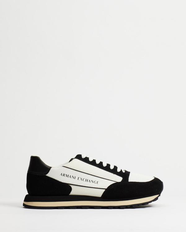 Armani Exchange - Iconic Exclusive Retro Style Runners - Sneakers (Off White & Black) Iconic Exclusive Retro Style Runners