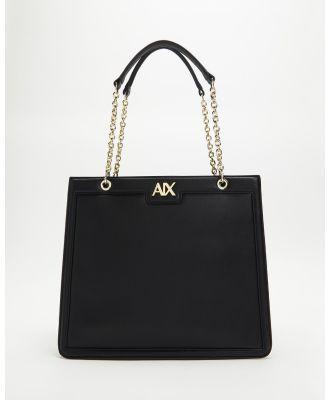 Armani Exchange - Large Tote Bag - Bags (Black) Large Tote Bag