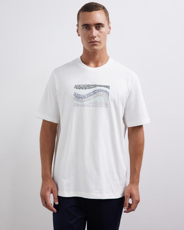 Armani Exchange - Logo T Shirt - T-Shirts & Singlets (Off White) Logo T-Shirt