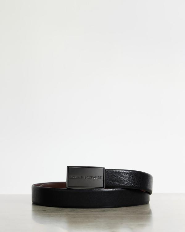Armani Exchange - Reversible Belt - Belts (Black & Dark Brown) Reversible Belt