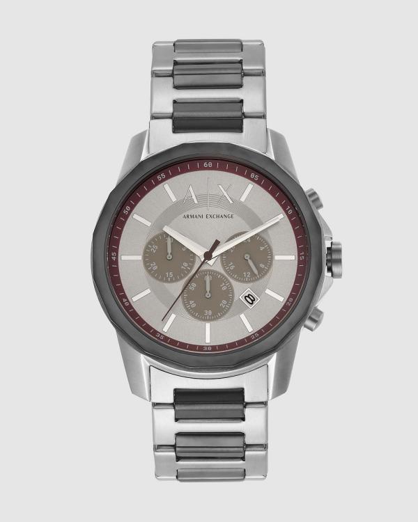 Armani Exchange - Two Tone Chronograph Watch - Watches (Gunmetal) Two Tone Chronograph Watch