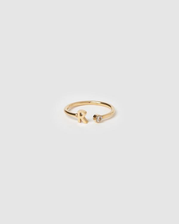 Arms Of Eve - Initial Ring   R - Jewellery (Gold) Initial Ring - R