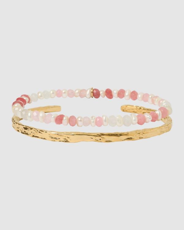 Arms Of Eve - Petal Bracelet Stack   Watermelon - Jewellery (Pink) Petal Bracelet Stack - Watermelon