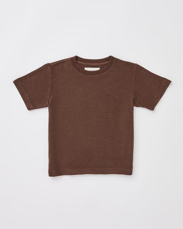 Arvust - Boys Ramona Linen Short Sleeve T Shirt - Short Sleeve T-Shirts (BROWN) Boys Ramona Linen Short Sleeve T-Shirt