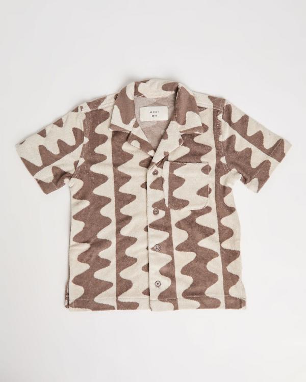 Arvust - Boys Waves Terry Shirt - Shirts & Polos (BROWN) Boys Waves Terry Shirt