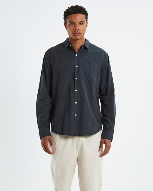 Arvust - Grover Long Sleeve Shirt - Shirts & Polos (BLACK) Grover Long Sleeve Shirt