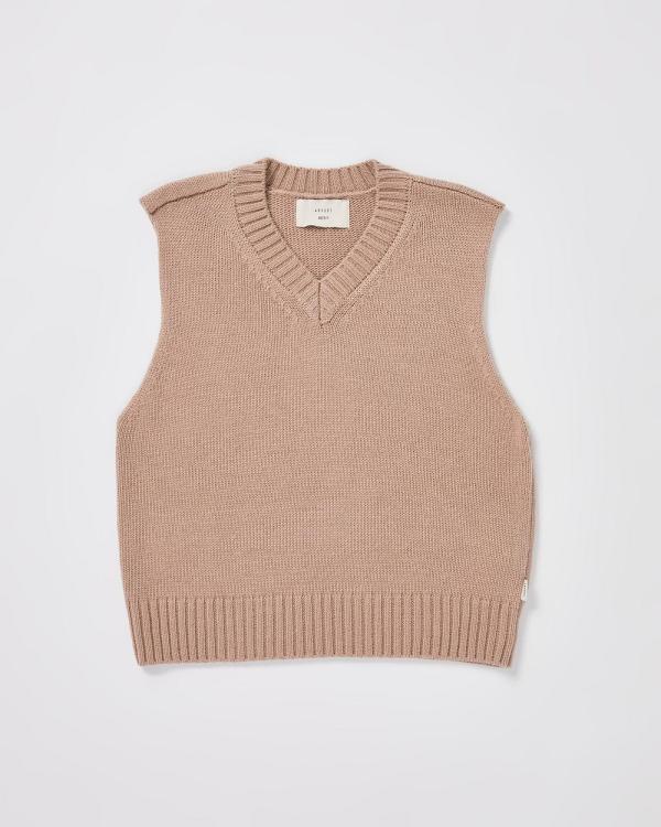 Arvust - Teen Boys Sunday Box Knit Vest - Tops (TAN) Teen Boys Sunday Box Knit Vest