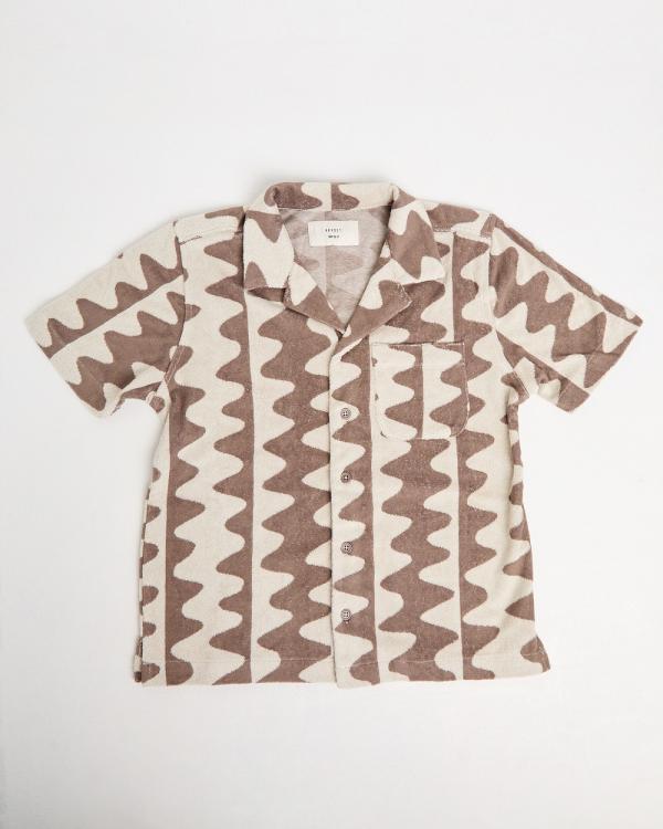 Arvust - Teen Boys Waves Terry Shirt - Tops (BROWN) Teen Boys Waves Terry Shirt