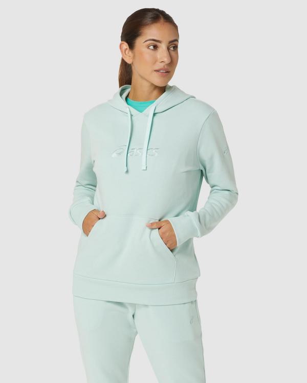 ASICS - French Terry Pullover Hoodie   Women's - Hoodies (Pale Blue) French Terry Pullover Hoodie - Women's