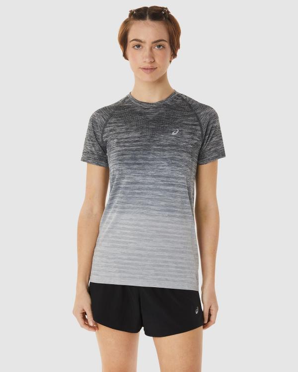 ASICS - Seamless Short Sleeved Top   Women's - Short Sleeve T-Shirts (Carrier Grey & Glacier Grey) Seamless Short Sleeved Top - Women's