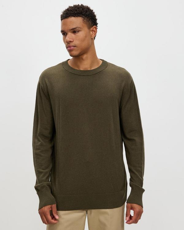 Assembly Label - Cotton Cashmere Long Sleeve Sweater - Sweats (Dark Green) Cotton Cashmere Long Sleeve Sweater