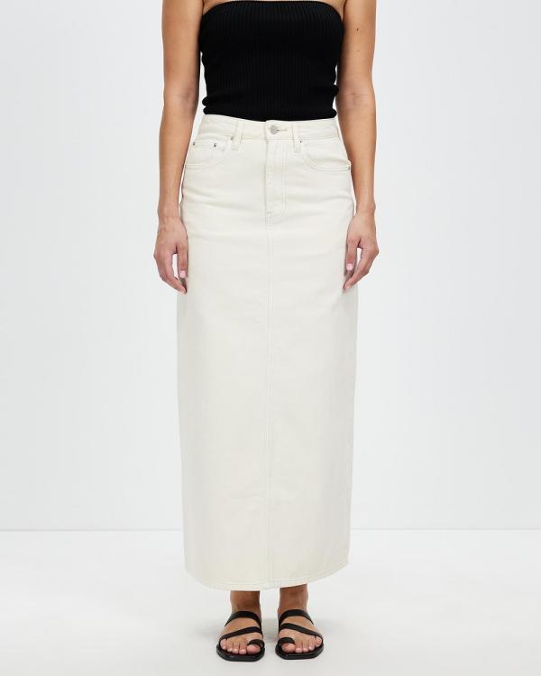 Assembly Label - Denim Maxi Skirt - Denim skirts (Ecru) Denim Maxi Skirt