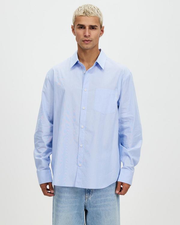 Assembly Label - Fabian Long Sleeve Shirt - Shirts & Polos (Blue Stripe) Fabian Long Sleeve Shirt