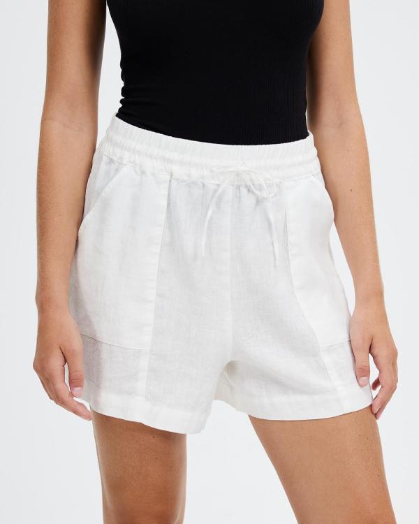 Assembly Label - Zora Linen Shorts - Shorts (White) Zora Linen Shorts