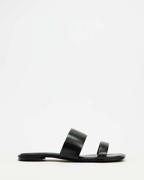 Atmos&Here - Anna Comfort Sandals - Flats (Black Leather) Anna Comfort Sandals