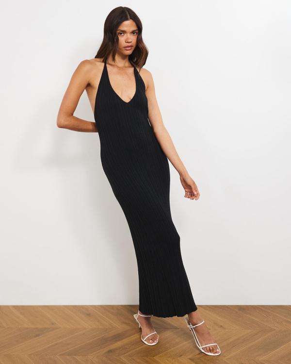 Atmos&Here - Antonia Halter Knit Midi Dress - Bodycon Dresses (Black) Antonia Halter Knit Midi Dress