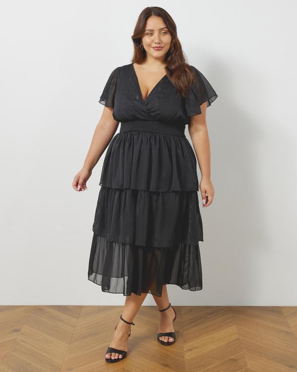 Atmos&Here Curvy - Alexa Tiered Midi Dress - Dresses (Black) Alexa Tiered Midi Dress
