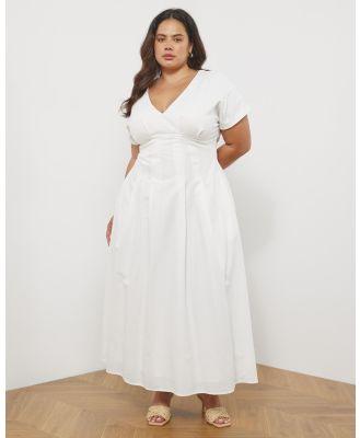 Atmos&Here Curvy - Dominica Linen Blend Maxi Dress - Dresses (White) Dominica Linen Blend Maxi Dress