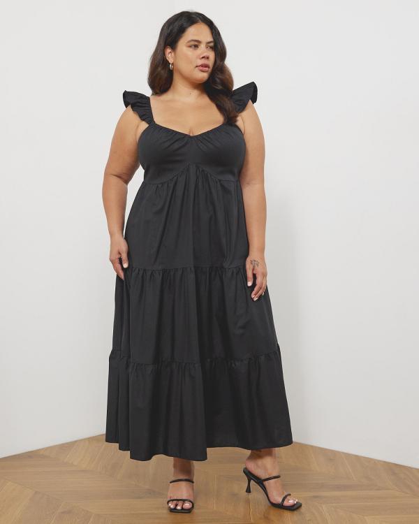 Atmos&Here Curvy - Isla Linen Blend Maxi Dress - Dresses (Black) Isla Linen Blend Maxi Dress