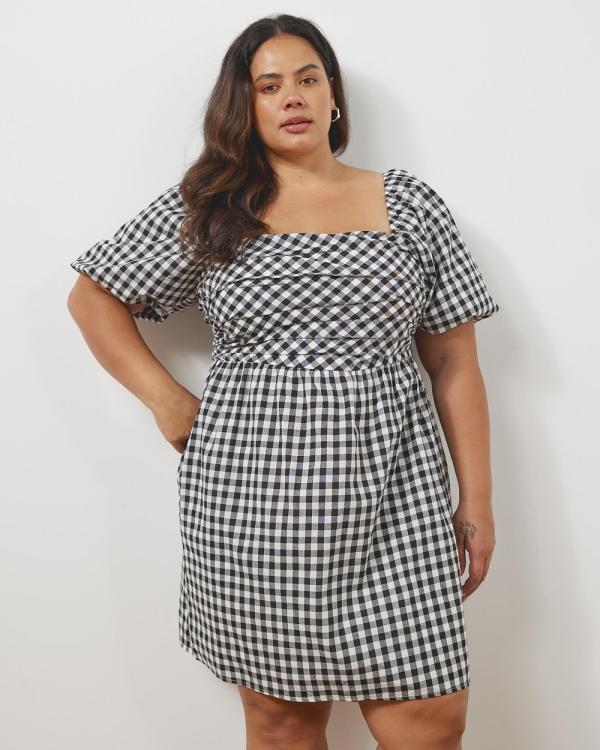 Atmos&Here Curvy - Lana Gingham Mini Dress - Printed Dresses (Gingham) Lana Gingham Mini Dress