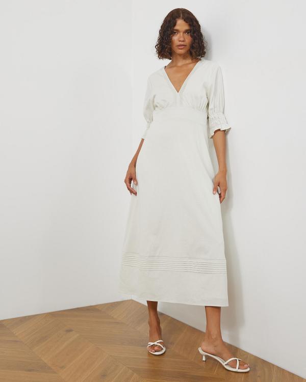 Atmos&Here - Dakota Linen Blend Midi Dress - Dresses (Natural) Dakota Linen Blend Midi Dress