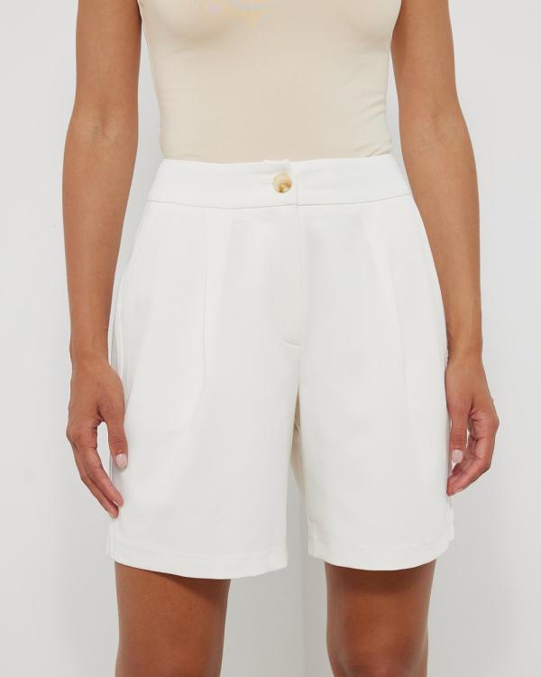 Atmos&Here - Ezra Tailored Shorts - High-Waisted (White) Ezra Tailored Shorts