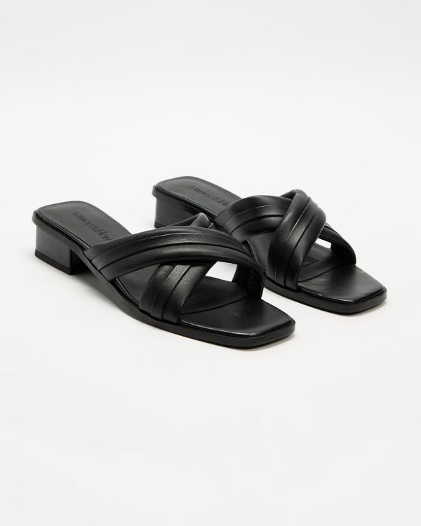 Atmos&Here - Lila Low Heels - Sandals (Black Leather) Lila Low Heels