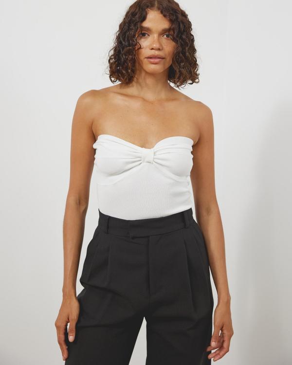 Atmos&Here - Lisa Knitted Bandeau Top - Tops (Soft White) Lisa Knitted Bandeau Top