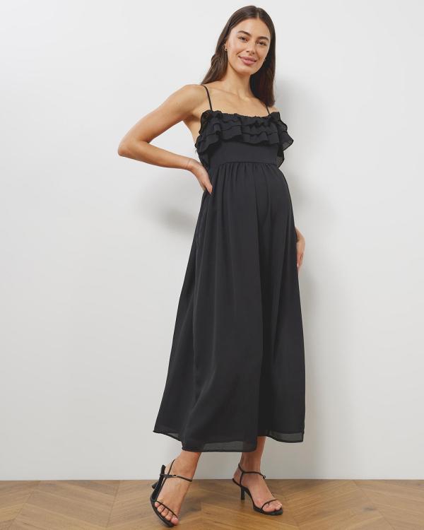 Atmos&Here Maternity  - Danika Maternity Floral Maxi Dress - Dresses (Black) Danika Maternity Floral Maxi Dress