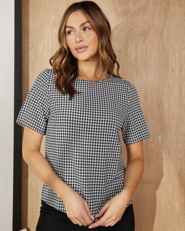 Atmos&Here - Quinton Blouse - Tops (Houndstooth) Quinton Blouse