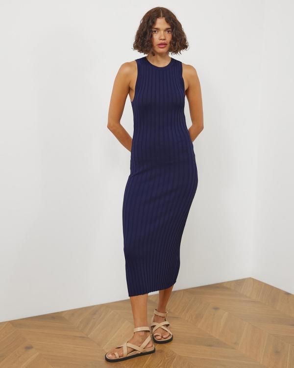 Atmos&Here - Rosie Knit Midi Dress - Dresses (Navy) Rosie Knit Midi Dress