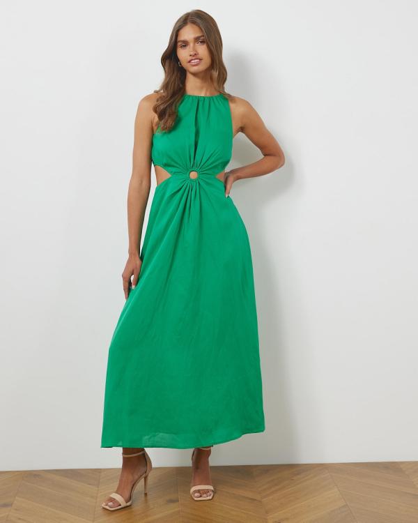 Atmos&Here - Serena Key Hole Midi Dress - Dresses (Green) Serena Key Hole Midi Dress