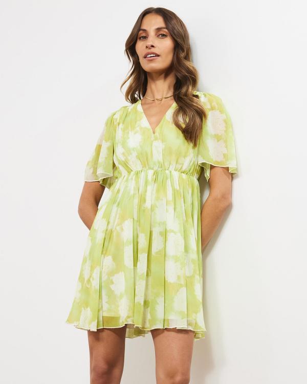 Atmos&Here - Tina x A&H  Bahamas Mini Dress - Printed Dresses (Lime Floral) Tina x A&H- Bahamas Mini Dress