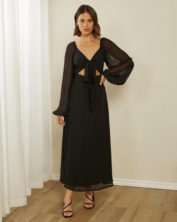 Atmos&Here - Willa Tie Midi Dress - Dresses (Black) Willa Tie Midi Dress