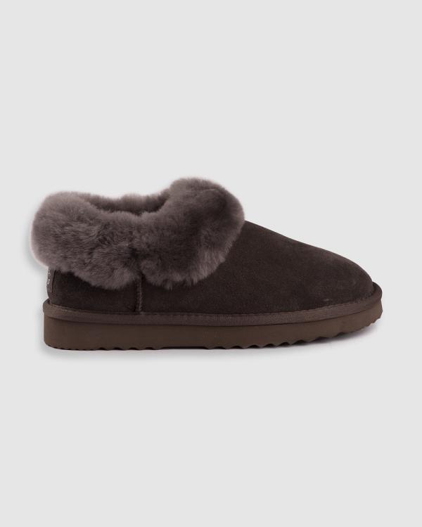 AusWooli Ugg Boots - Coogee Sheepskin Wool Ankle Slippers - Boots (Grey) Coogee Sheepskin Wool Ankle Slippers