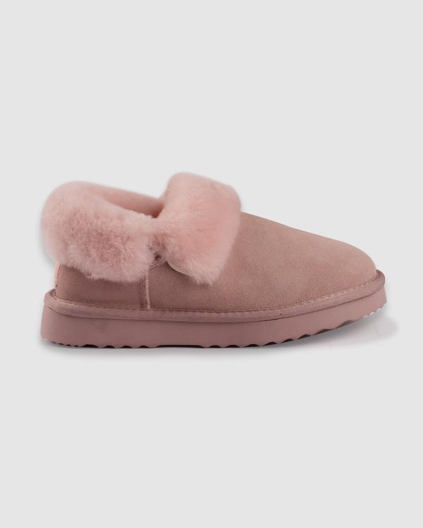 AusWooli Ugg Boots - Coogee Sheepskin Wool Ankle Slippers - Boots (Pale Pink) Coogee Sheepskin Wool Ankle Slippers